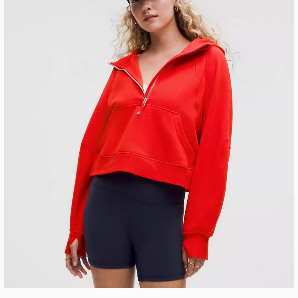 Lululemon Red Women's scuba half Zip-Up Hoodie